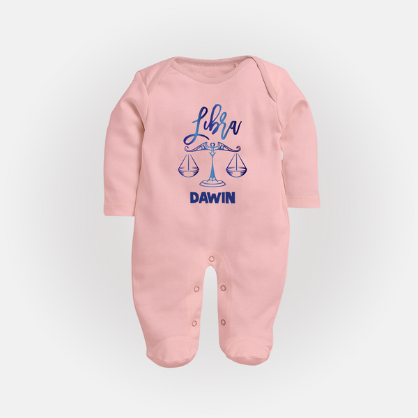 Libra Zodiac Balance Symbol PrintedFullbody Suit - BABY PINK - New Born (Chest 7.5")