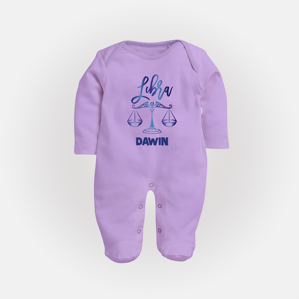 Libra Zodiac Balance Symbol PrintedFullbody Suit - LILAC - New Born (Chest 7.5")