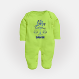 Libra Zodiac Balance Symbol PrintedFullbody Suit - LIME GREEN - New Born (Chest 7.5")
