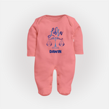 Libra Zodiac Balance Symbol PrintedFullbody Suit - PEACH - New Born (Chest 7.5")