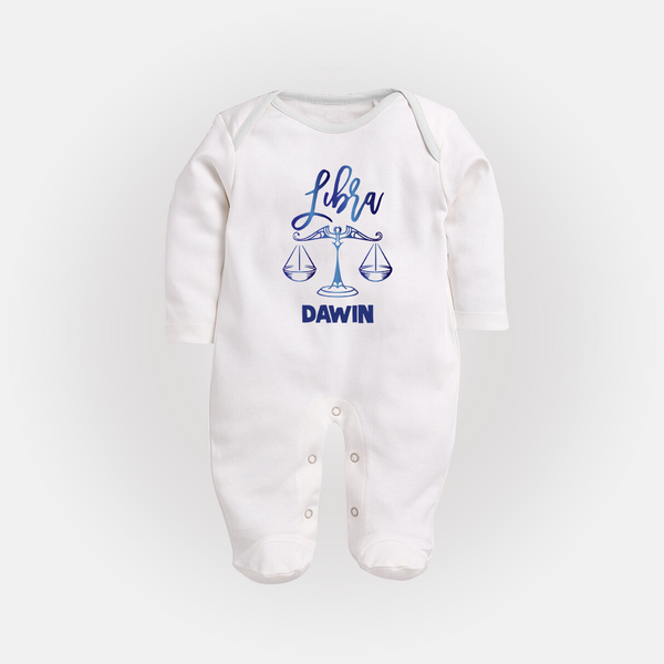 Libra Zodiac Balance Symbol PrintedFullbody Suit - WHITE - New Born (Chest 7.5")