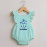 Libra Zodiac Balance Symbol Printed Romper Frock - MINT GREEN - 0 - 3 Months Old (Chest 19")