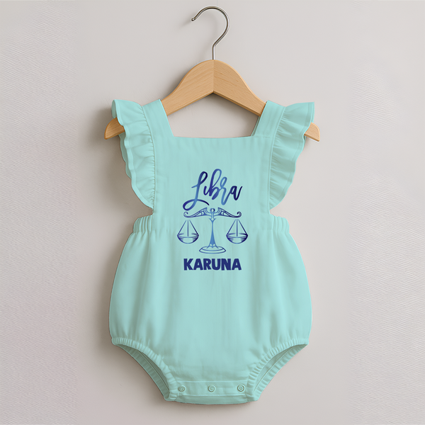 Libra Zodiac Balance Symbol Printed Romper Frock - MINT GREEN - 0 - 3 Months Old (Chest 19")