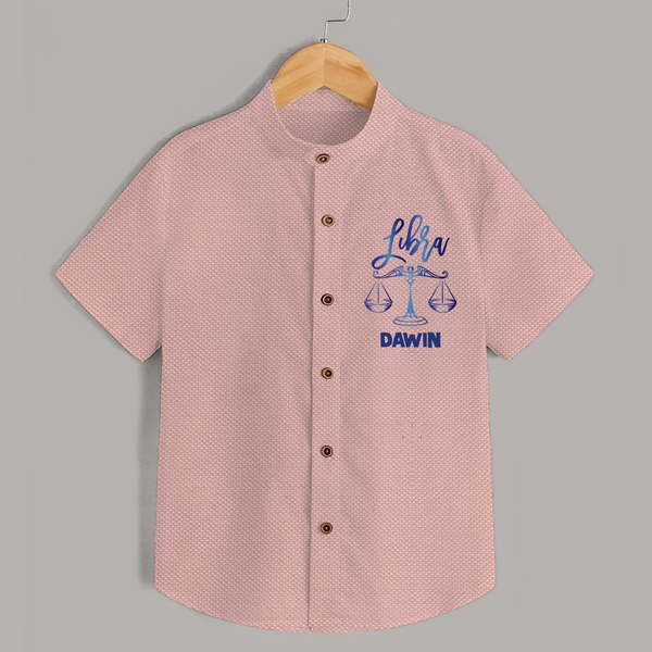 Libra Zodiac Balance Symbol Printed shirt - PEACH - 0 - 6 Months Old (Chest 23")