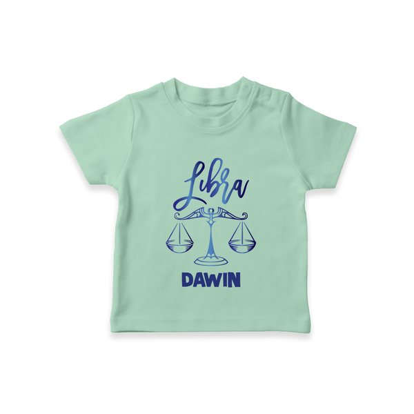 Libra Zodiac Balance Symbol Printed T shirt  - MINT GREEN - 0-5 Months Old (Chest 17")
