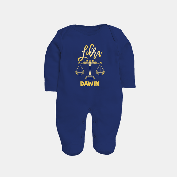 Libra Zodiac Balance Symbol PrintedFullbody Suit - NAVY BLUE - New Born (Chest 7.5")