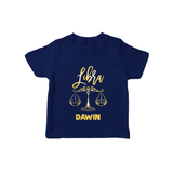 Libra Zodiac Balance Symbol Printed T shirt  - NAVY BLUE - 0-5 Months Old (Chest 17")