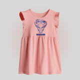 Taurus Bull Zodiac Symbol Printed Baby Frock - BABY PINK - 0 - 3 Months Old (Chest 17")