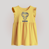 Taurus Bull Zodiac Symbol Printed Baby Frock - PASTEL YELLOW - 0 - 3 Months Old (Chest 17")