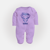 Taurus Bull Zodiac Symbol PrintedFullbody Suit - LILAC - New Born (Chest 7.5")