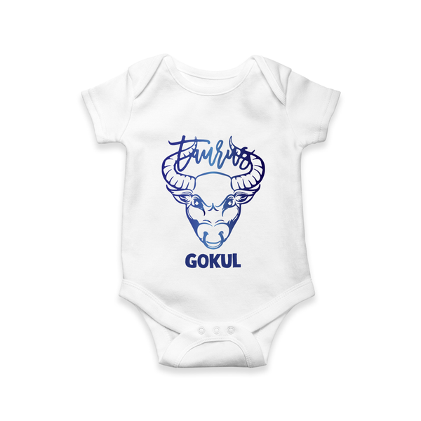 Taurus Star Sign Constellation Romper - WHITE - New Born (Chest 14")