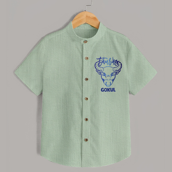 Taurus Bull Zodiac Symbol Printed shirt - MINT GREEN - 0 - 6 Months Old (Chest 23")