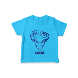 Taurus Bull Zodiac Symbol Printed T shirt  - SKY BLUE - 0-5 Months Old (Chest 17")