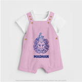 Leo Lion Zodiac Symbol Printed Dungaree - BABY PINK - 0 - 5 Months Old (Chest 18")