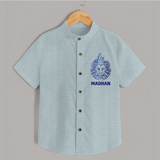 Leo Lion Zodiac Symbol Printed shirt - ARCTIC BLUE - 0 - 6 Months Old (Chest 23")