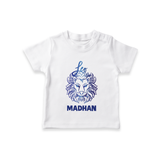 Leo Lion Zodiac Symbol Printed T shirt  - WHITE - 0-5 Months Old (Chest 17")