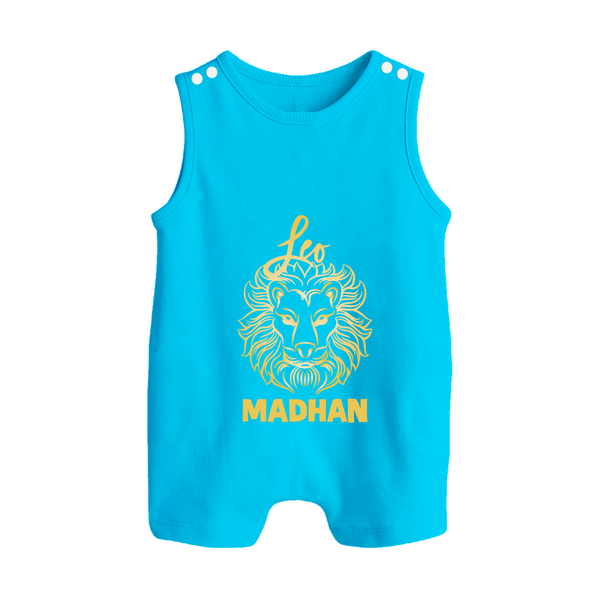 Leo Lion Zodiac Symbol Printed Button Romper