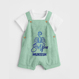 Scorpio Zodiac Scorpion Symbol Printed Dungaree - MINT GREEN - 0 - 5 Months Old (Chest 18")