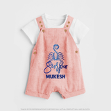 Scorpio Zodiac Scorpion Symbol Printed Dungaree - PEACH - 0 - 5 Months Old (Chest 18")