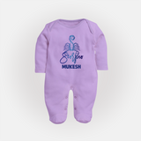 Scorpio Zodiac Scorpion Symbol PrintedFullbody Suit - LILAC - New Born (Chest 7.5")