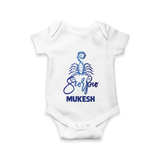 Scorpio Zodiac Scorpion Symbol Printed Romper - WHITE - New Born (Chest 14")