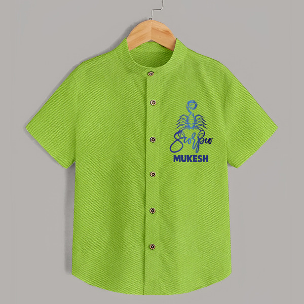 Scorpio Zodiac Scorpion Symbol Printed shirt - LIME GREEN - 0 - 6 Months Old (Chest 23")