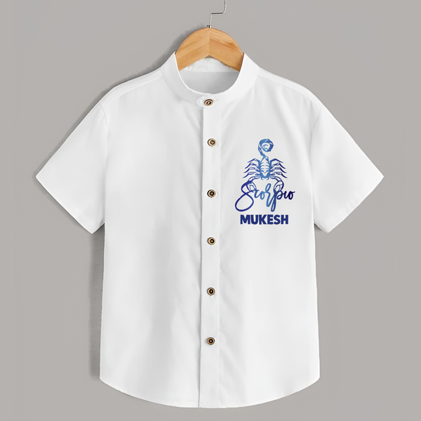 Scorpio Zodiac Scorpion Symbol Printed shirt - WHITE - 0 - 6 Months Old (Chest 23")