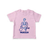 Scorpio Zodiac Scorpion Symbol Printed T shirt  - BABY PINK - 0-5 Months Old (Chest 17")