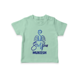 Scorpio Zodiac Scorpion Symbol Printed T shirt  - MINT GREEN - 0-5 Months Old (Chest 17")