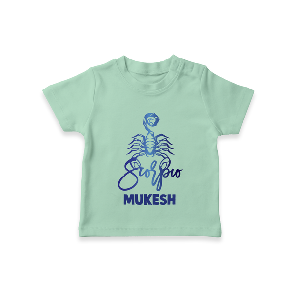 Scorpio Zodiac Scorpion Symbol Printed T shirt  - MINT GREEN - 0-5 Months Old (Chest 17")
