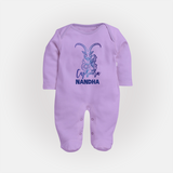 Capricorn Zodiac Goat Symbol PrintedFullbody Suit - LILAC - New Born (Chest 7.5")
