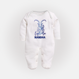 Capricorn Zodiac Goat Symbol PrintedFullbody Suit - WHITE - New Born (Chest 7.5")