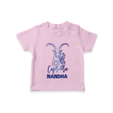 Capricorn Zodiac Goat Symbol Printed T shirt  - BABY PINK - 0-5 Months Old (Chest 17")