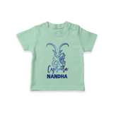 Capricorn Zodiac Goat Symbol Printed T shirt  - MINT GREEN - 0-5 Months Old (Chest 17")