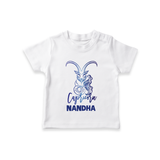 Capricorn Zodiac Goat Symbol Printed T shirt  - WHITE - 0-5 Months Old (Chest 17")