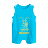 Capricorn Zodiac Goat Symbol Printed Button Romper