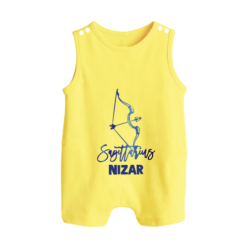 Sagittarius Archer Zodiac Symbol Printed Button Romper