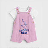 Sagittarius Archer Zodiac Symbol Printed Dungaree - BABY PINK - 0 - 5 Months Old (Chest 18")
