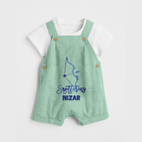 Sagittarius Archer Zodiac Symbol Printed Dungaree - MINT GREEN - 0 - 5 Months Old (Chest 18")