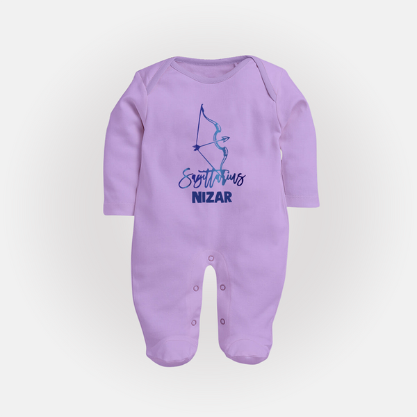 Sagittarius Archer Zodiac Symbol PrintedFullbody Suit - LILAC - New Born (Chest 7.5")