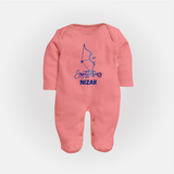 Sagittarius Archer Zodiac Symbol PrintedFullbody Suit - PEACH - New Born (Chest 7.5")