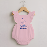 Sagittarius Archer Zodiac Symbol Printed Romper Frock - BABY PINK - 0 - 3 Months Old (Chest 19")