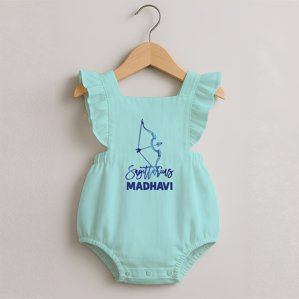Sagittarius Archer Zodiac Symbol Printed Romper Frock - MINT GREEN - 0 - 3 Months Old (Chest 19")