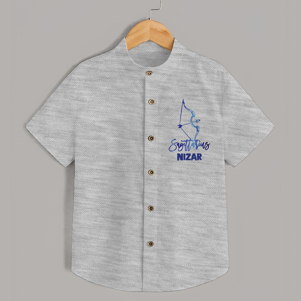 Sagittarius Archer Zodiac Symbol Printed shirt - GREY - 0 - 6 Months Old (Chest 23")