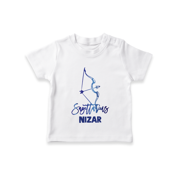 Sagittarius Archer Zodiac Symbol Printed T shirt  - WHITE - 0-5 Months Old (Chest 17")