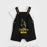 Sagittarius Archer Zodiac Symbol Printed Dungaree - BLACK - 0 - 5 Months Old (Chest 18")