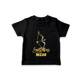 Sagittarius Archer Zodiac Symbol Printed T shirt  - BLACK - 0-5 Months Old (Chest 17")