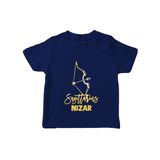 Sagittarius Archer Zodiac Symbol Printed T shirt  - NAVY BLUE - 0-5 Months Old (Chest 17")