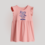 Pisces Fish Zodiac Symbol Printed Baby Frock - BABY PINK - 0 - 3 Months Old (Chest 17")