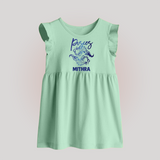 Pisces Fish Zodiac Symbol Printed Baby Frock - MINT GREEN - 0 - 3 Months Old (Chest 17")